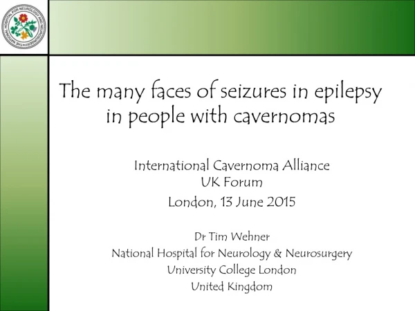 The many faces of seizures in epilepsy in people with cavernomas