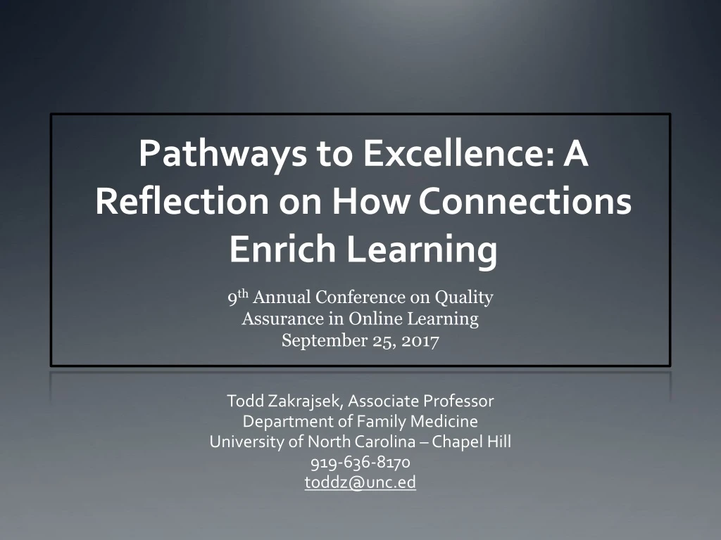 pathways to excellence a reflection on how connections enrich learning