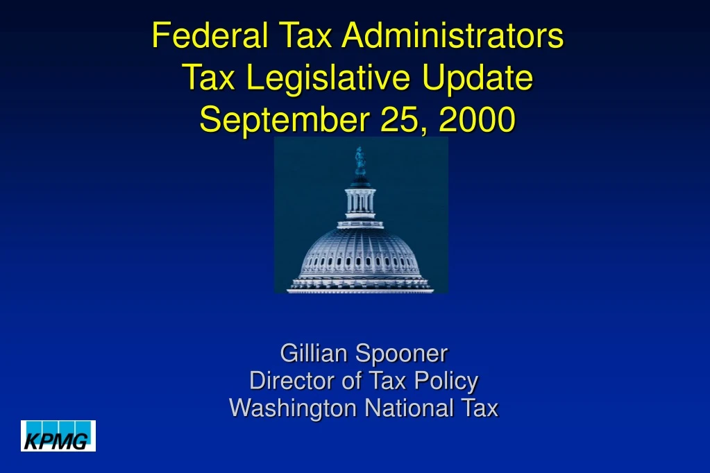 federal tax administrators tax legislative update september 25 2000