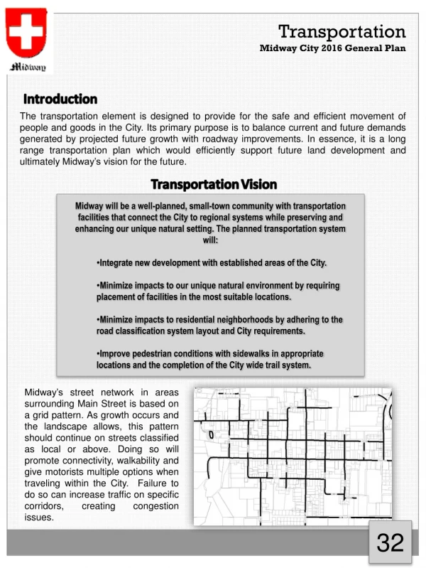 Transportation Midway City 2016 General Plan