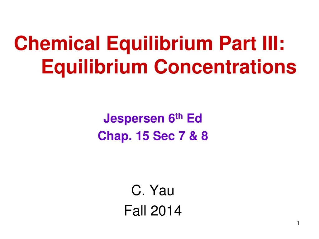 chemical equilibrium part iii equilibrium concentrations