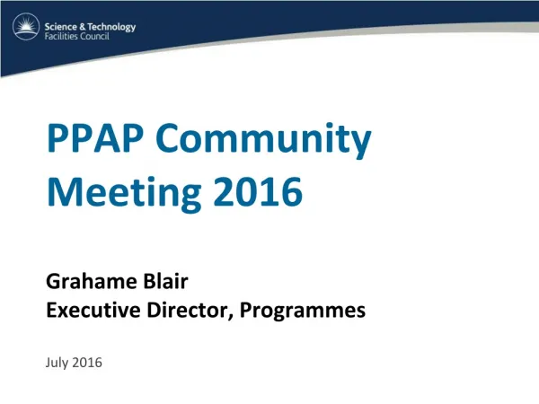 PPAP Community Meeting 2016