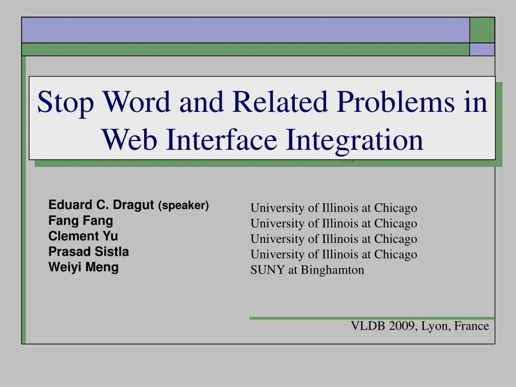 stop word and related problems in web interface
