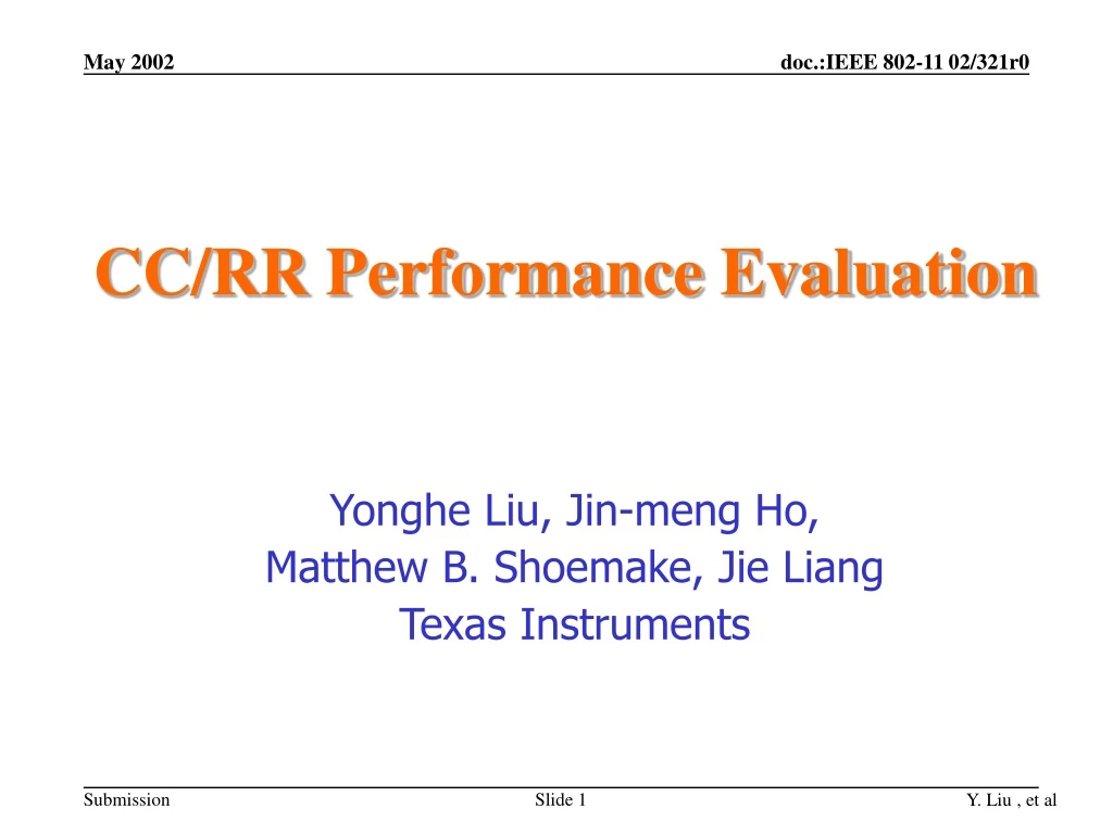 cc rr performance evaluation