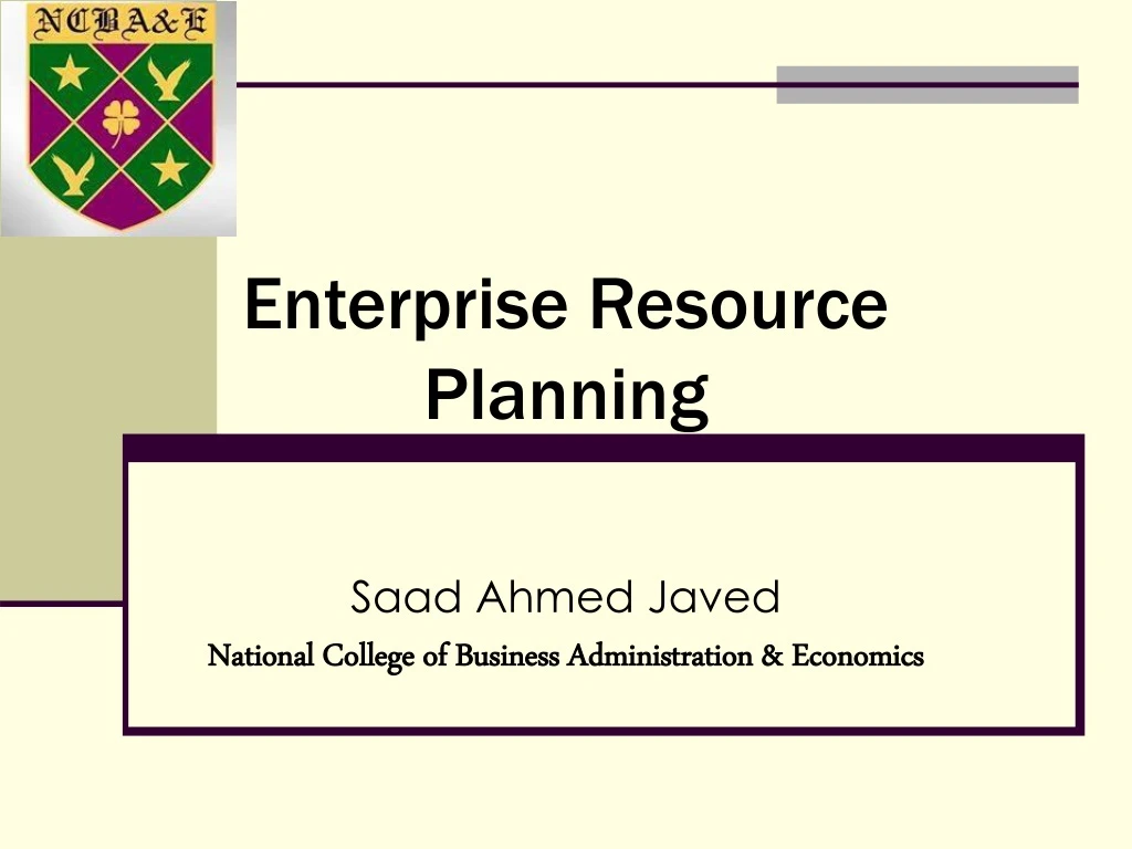 enterprise resource planning