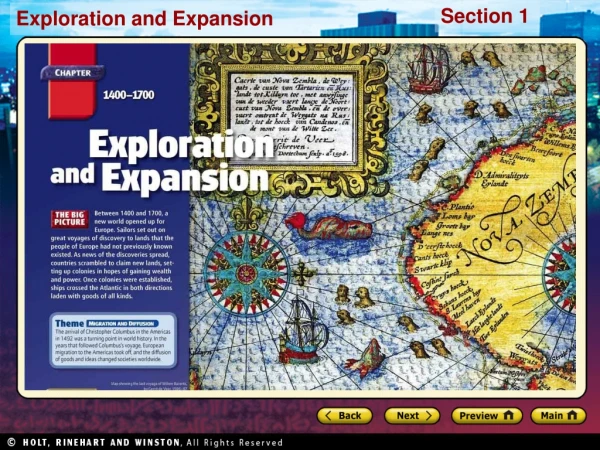 Preview Starting Points Map: European Discovery Main Idea / Reading Focus