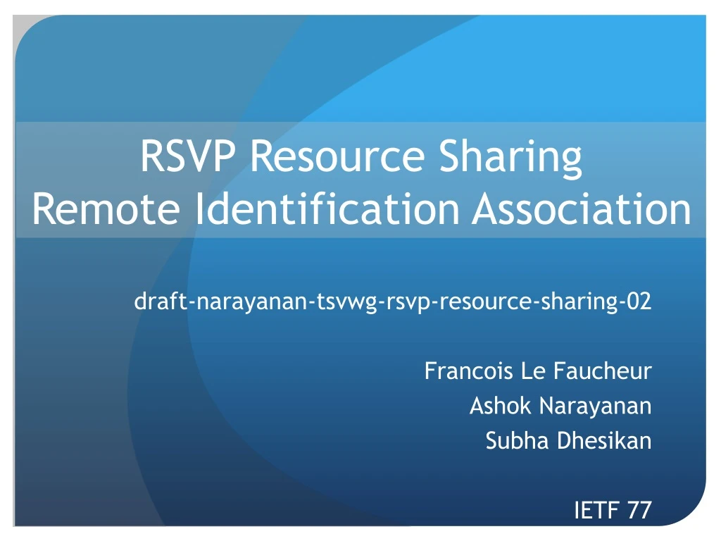 rsvp resource sharing remote identification association