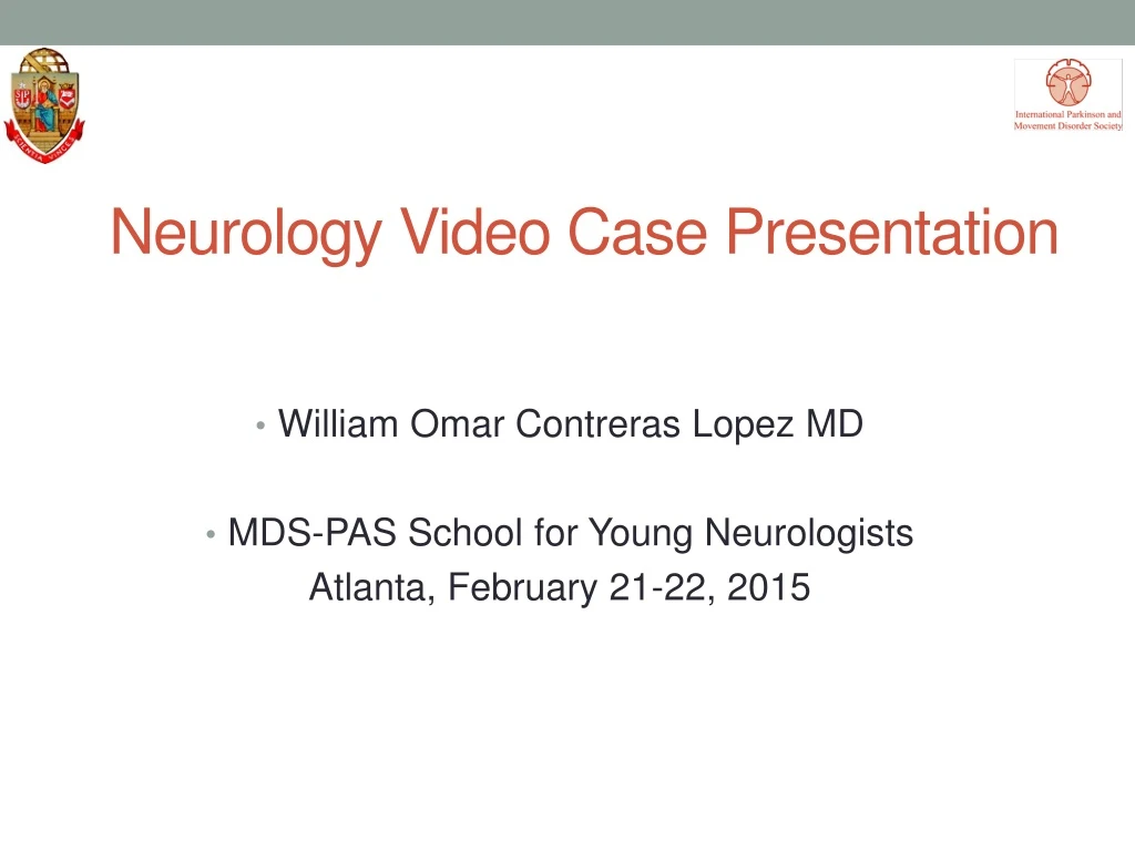 neurology video case presentation