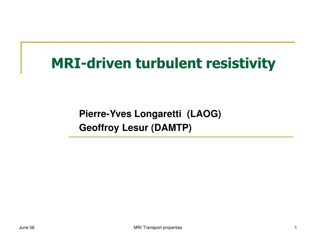 mri driven turbulent resistivity