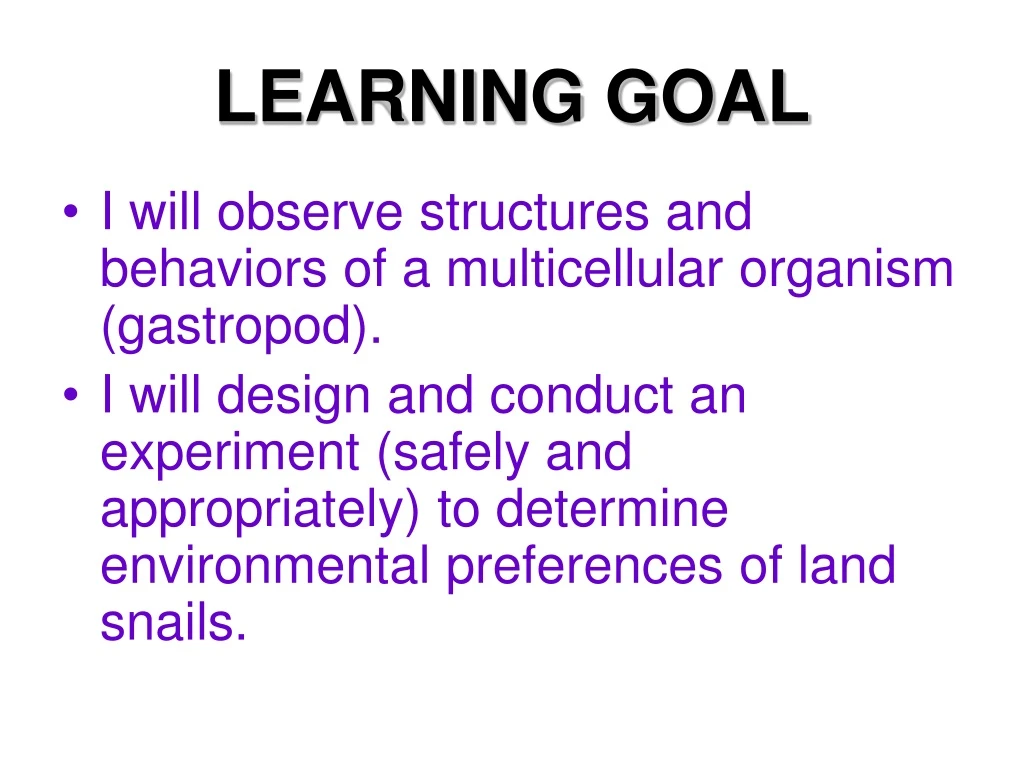 learning goal