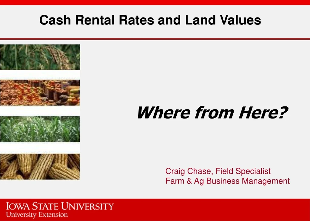 cash rental rates and land values