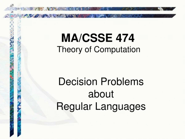 MA/CSSE 474