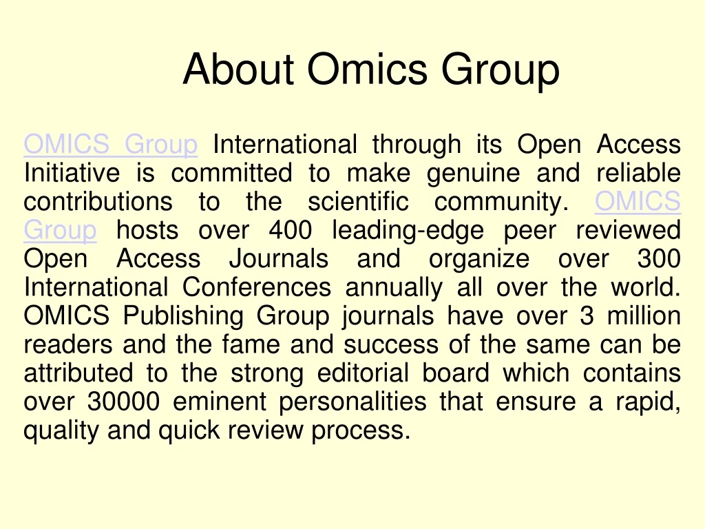 about omics group