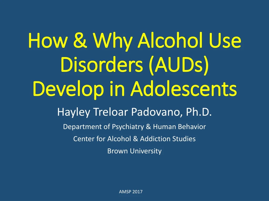 how why alcohol use disorders auds develop in adolescents