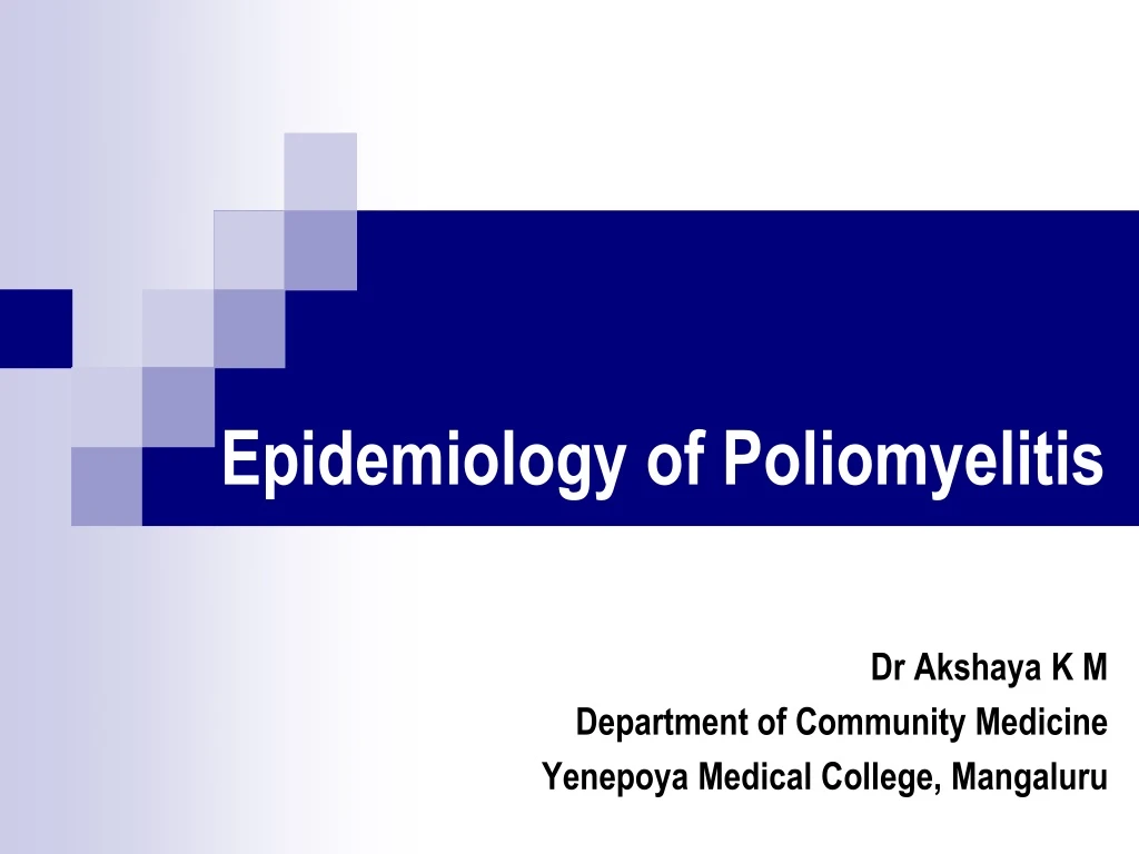 epidemiology of poliomyelitis