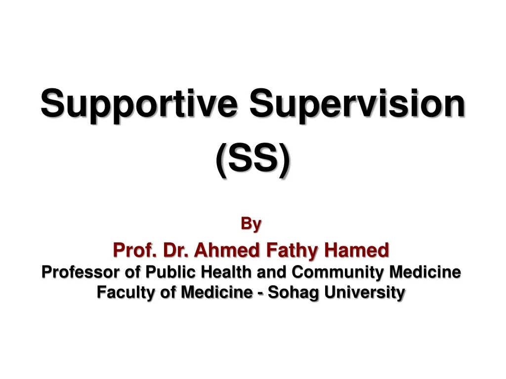supportive supervision ss