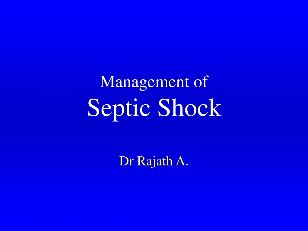 management of septic shock