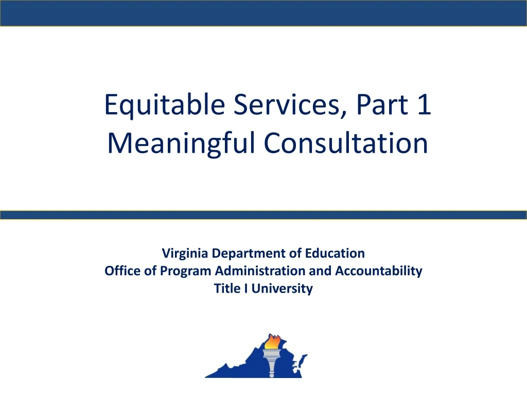 equitable services part 1 meaningful consultation