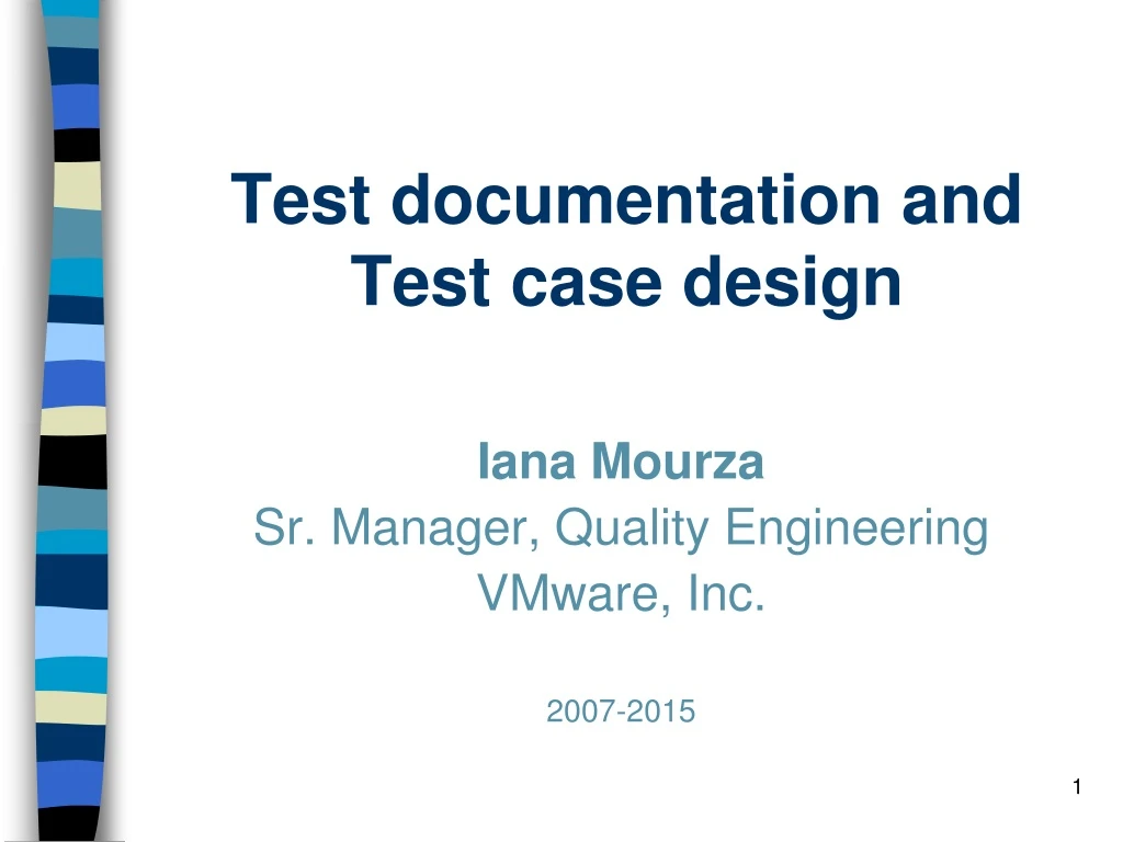 test documentation and test case design