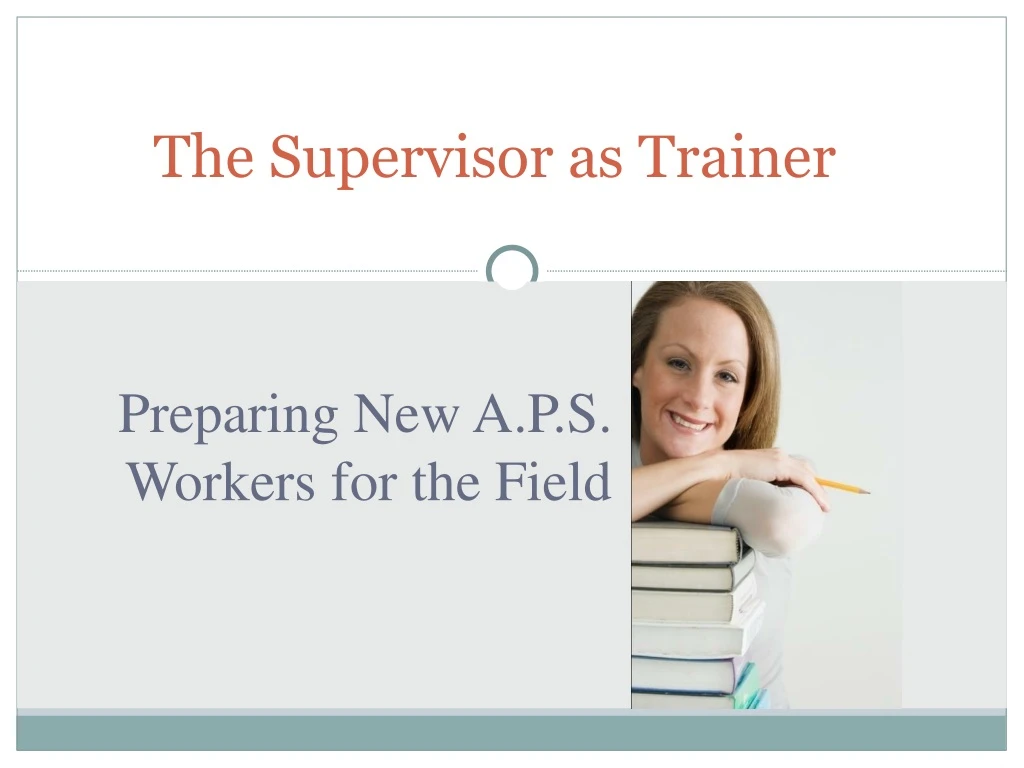 the supervisor as trainer