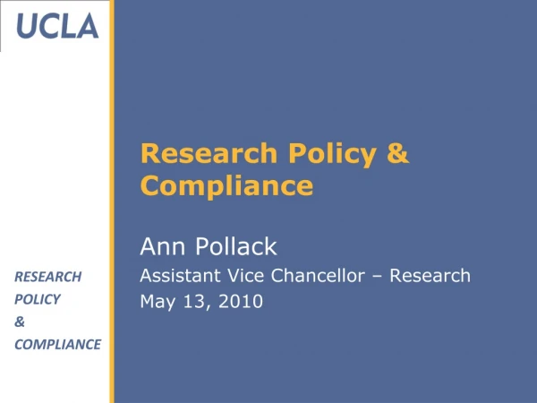 Research Policy &amp; Compliance