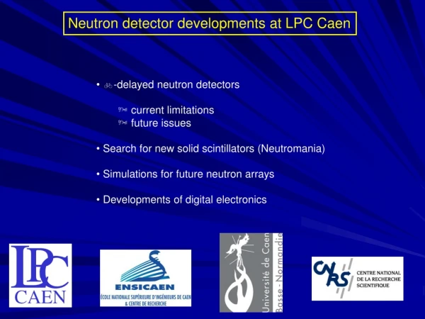 Neutron detector developments at LPC Caen