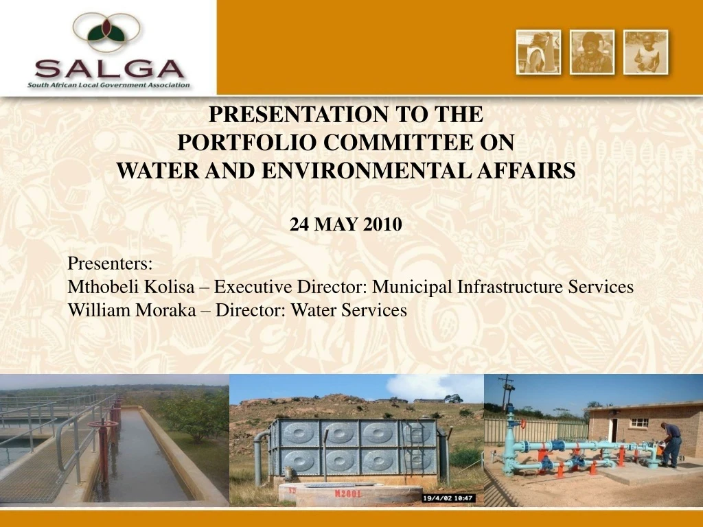 presentation to the portfolio committee on water