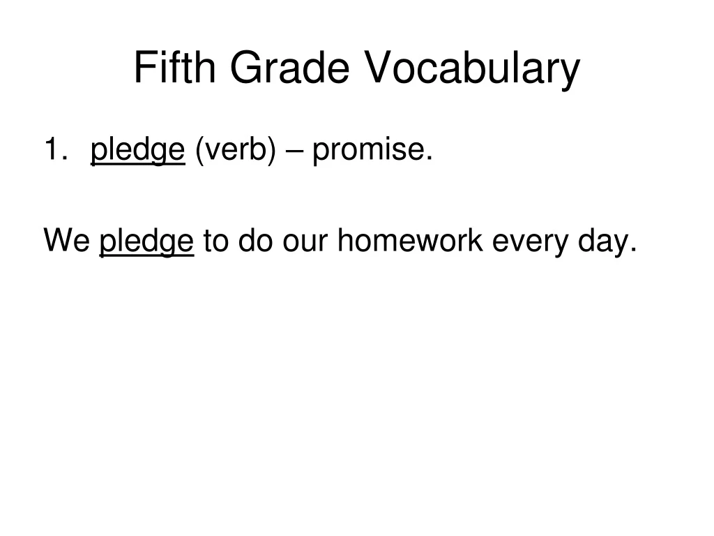 fifth grade vocabulary