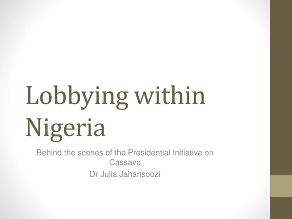 Lobbying within Nigeria