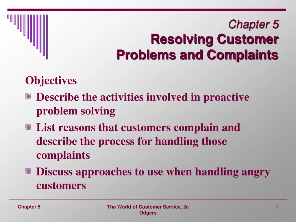 chapter 5 resolving customer problems and complaints