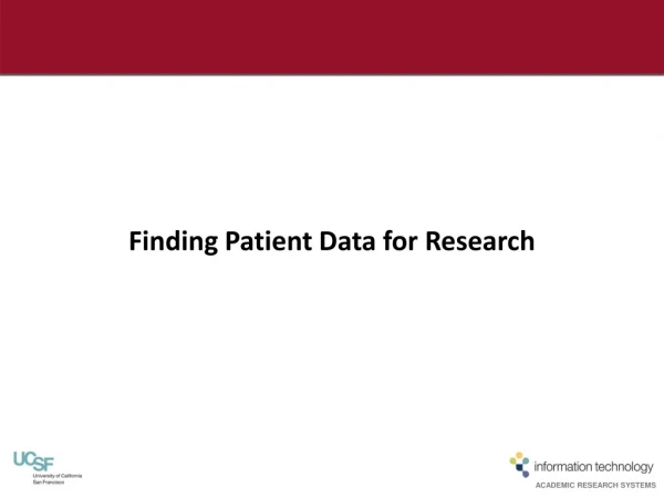 Finding Patient Data for Research