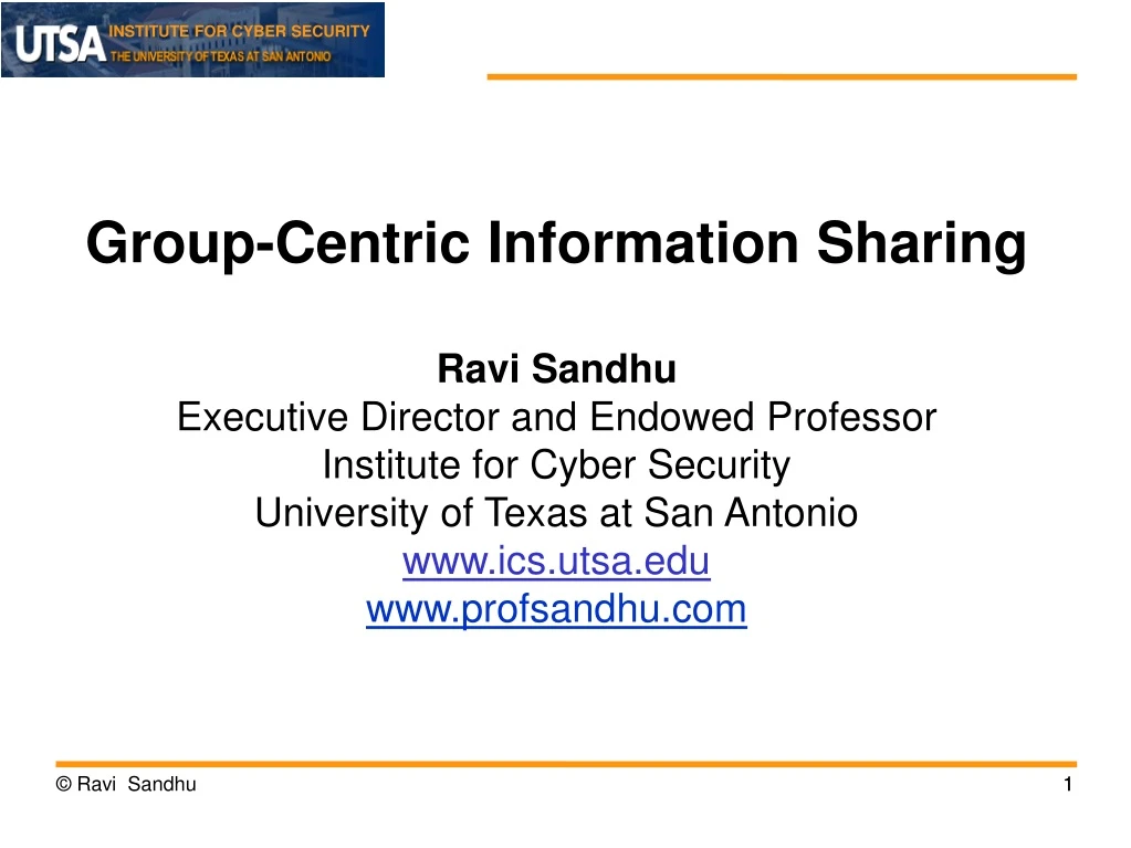 group centric information sharing ravi sandhu