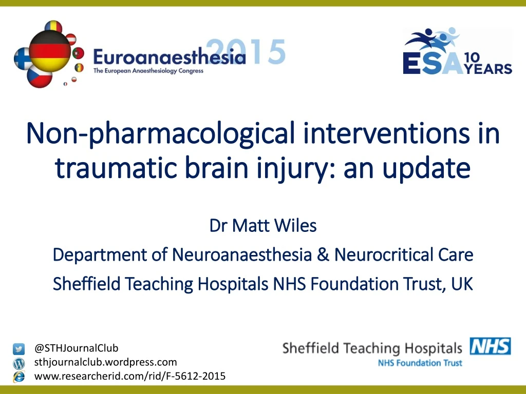 non pharmacological interventions in traumatic brain injury an update