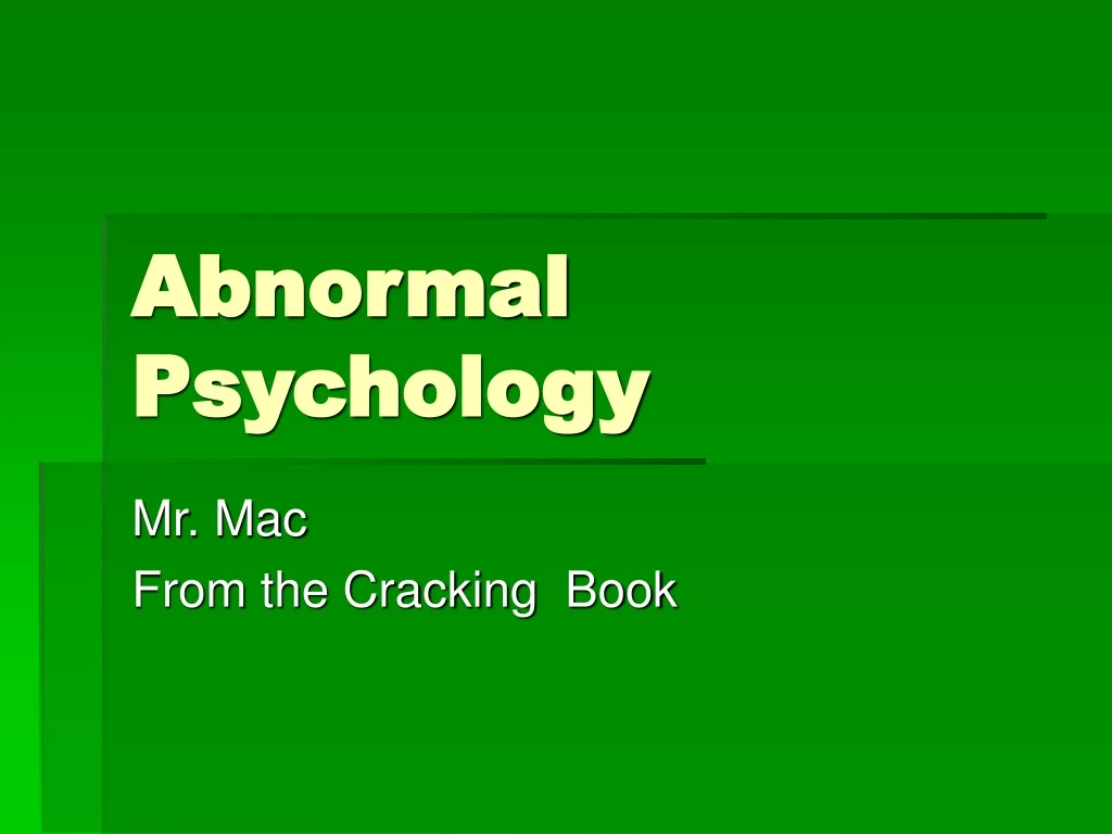 abnormal psychology