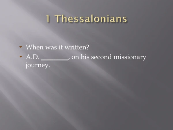 1 Thessalonians