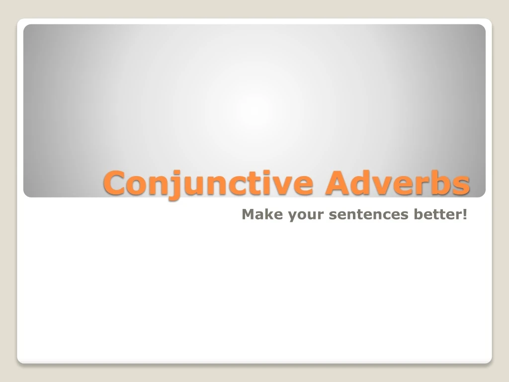 conjunctive adverbs