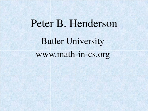 Peter B. Henderson