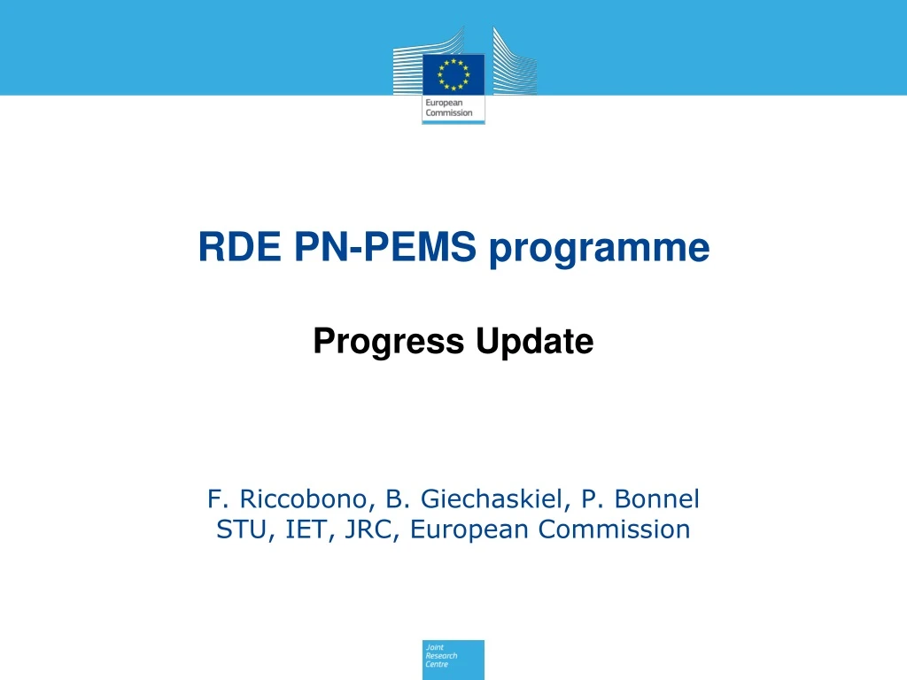 rde pn pems programme progress update
