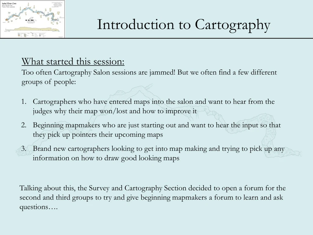 what started this session too often cartography