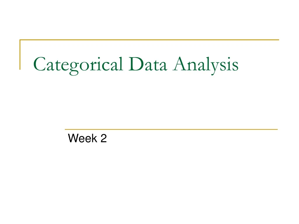 categorical data analysis