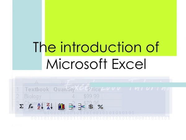 The introduction of  Microsoft Excel