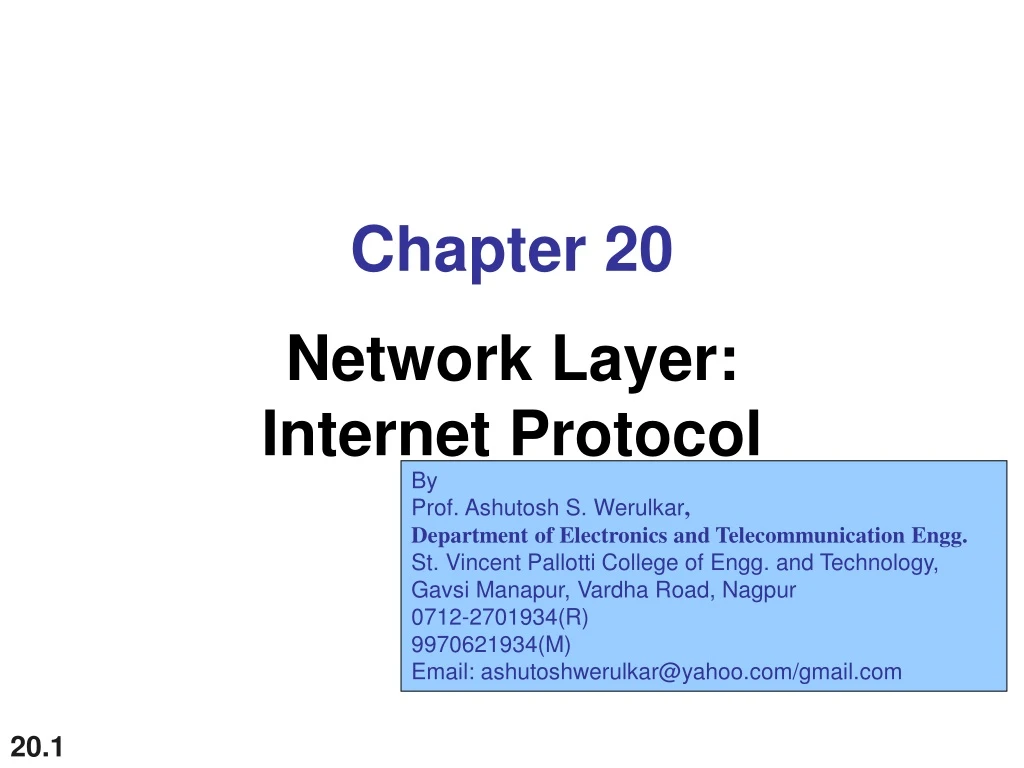 chapter 20 network layer internet protocol