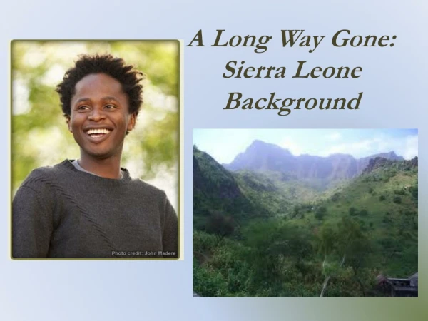 A Long Way Gone:  Sierra Leone Background