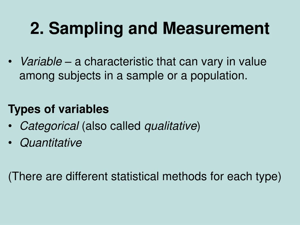 2 sampling and measurement