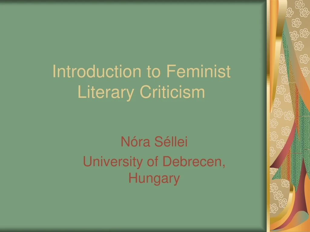 introduction to feminist literary criticism