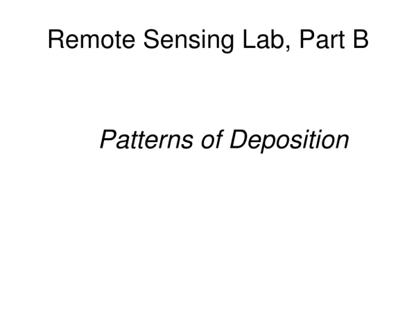 Remote Sensing Lab, Part B