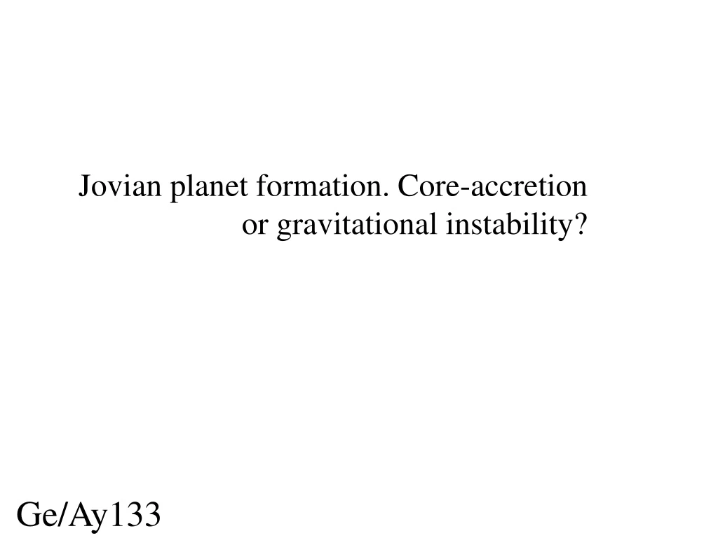 jovian planet formation core accretion