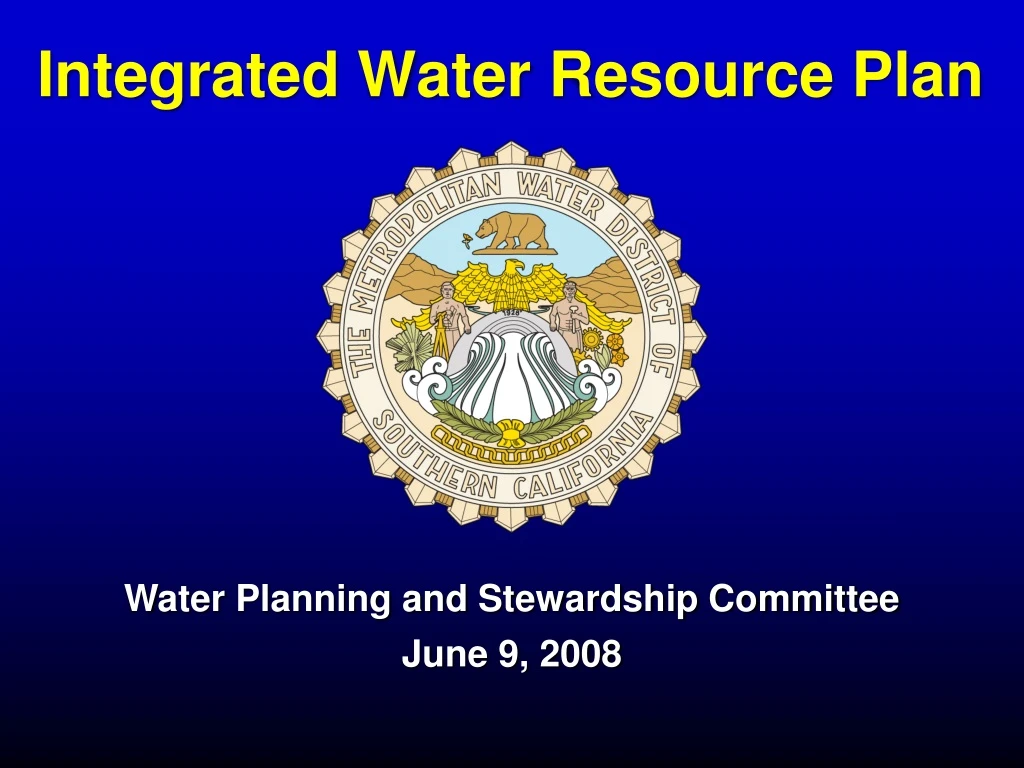 integrated water resource plan