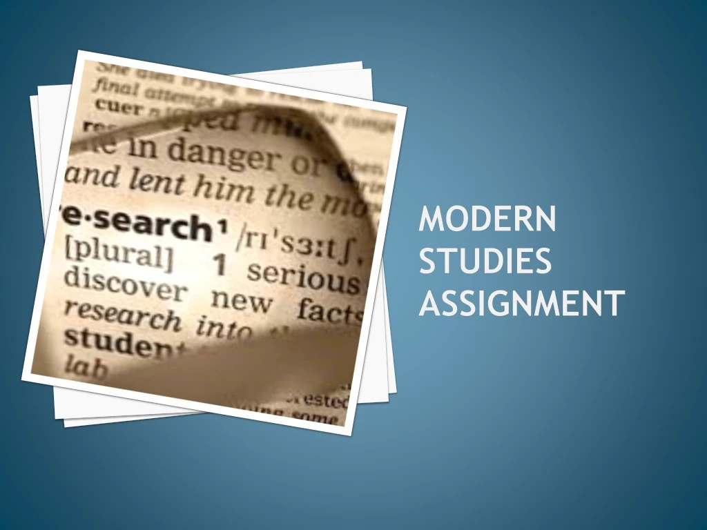 modern studies assignment