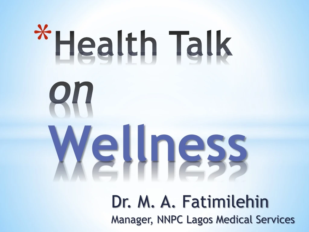 health talk on wellness